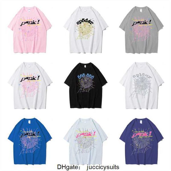 Camiseta sp5der de manga corta para hombre y mujer, ropa High Street Pike, Hip Hop, calidad espumosa, manga corta, talla europea XS-XXL LX43