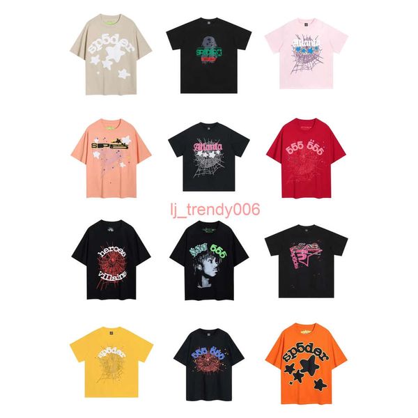 SP5DER TSHIRT HOMMES Femmes Designer T-shirt Streetwear Hiphop Fashion Brand Spider Web Letter Imprimé à manches courtes Mentes Coton Vêtements d'été Vêtements décontractés