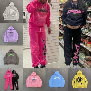 Sp5der Young Thug 555555 Mannen Vrouwen Hoodie Hoge Kwaliteit Foam Print Spinnenweb Grafische Roze Sweatshirts Y2k Truien S-XL