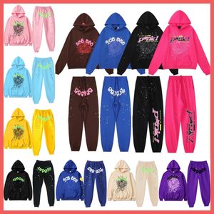 Sp5der Young Thug 555555 Mannen Vrouwen Hoodie Hoge Kwaliteit Schuimprint Spinnenweb Grafische Roze Sweatshirts y2k Truien S-XL