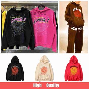 Sp5der Young Thug 555555 Hommes Femmes Sweat à capuche pour hommes Sweat-shirt Rose Mousse Imprimer Spider Web Graphic Sweatshirts Pulls Joggers RA8J