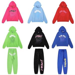 Sp5der Young Thug Mannen Vrouwen Hoodie Hoge Kwaliteit Foam Print Spinnenweb Grafische Roze Sweatshirts y2k Truien S-2XL