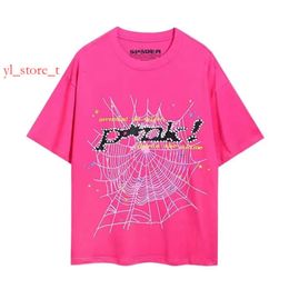 SP5ders Designer T 2024 Zomer voor mannen en vrouwen Grafische T -shirt kleding 555 T -shirt Pink Black Witte jonge Thug 55555 Spiders Shirt 0133