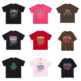 SP5DERS T-shirt Designer 55555 Tee Tee Luxury Fashion Mens Tshirts web mousse imprimé à manches courtes Spring / été Nouveau couple Tshirt