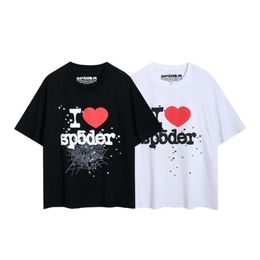 Sp5ders Tshirt Designer 55555 Tee Mens T-Shirts New Summer Pure Cotton Fashion Brand Couple Love Leisure Versatile Printed Loose Mens And Womens T-shirts