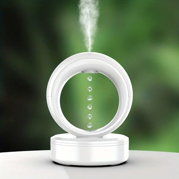 spa.680ml Humidificateur à ultrasons compact avec protection contre la mise hors tension et veilleuse pour le yoga - Blanc