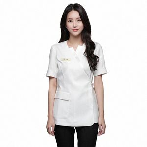 Spa Beauty Sal Uniforme à manches courtes élastique respirant solide Club de santé Femmes Vêtements de travail Fi Slim Fit Suit 09UJ #