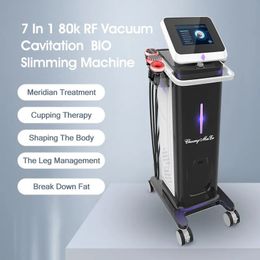 Machine de lipolyse multifonction 7 en 1 pour salon de spa, modelage de la silhouette, cavitation 80K avec poignées multipolaires RF, détox du corps, dispositif de tonification des fesses