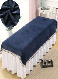 Spa Feuille de lit simple Crystal Velvet Beauty Salon Dedite Beauty Bed Littpread Cleuche à poussière Nettoy