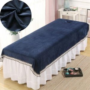 SPA drap de lit simple cristal velours Salon de beauté dédié beauté lit couvre-lit propre couverture anti-poussière Massage anti-poussière feuille F0159 21305A