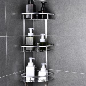 Étagère de salle de bain en aluminium, sans poinçonnage, caddie de douche, panier de rangement de cuisine, étagères d'angle à aspiration adhésive, douche 220527