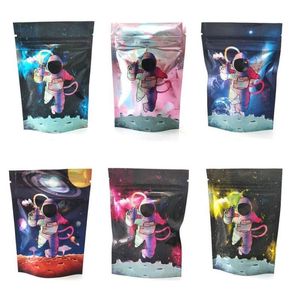 Space Astronaut Mylar Bags Design Pouch 35g Verpakking Stand Up Pouches Rits Print Hersluitbare verpakkingstas Robou