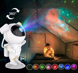 Lámpara de proyector de astronauta espacial, proyector de estrellas para niños, luz nocturna de galaxia nebulosa, dormitorio con múltiples modos de iluminación 6057918