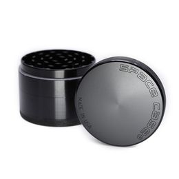 Espace cas du tabac Broyeur Grinder 4 pièces 50 mm 55mm 63mm Set moulins à fumer métal receveur de presse de pollen en alliage d'aluminium DHL