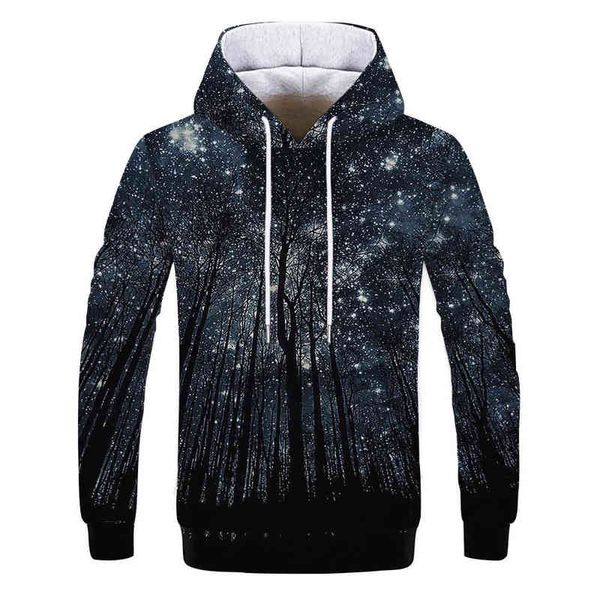 Space Galaxy Hoodies Hombres / Mujeres Sudadera con capucha 3d Marca Ropa Sudadera con capucha Estampado Paisley Nebula JACKET L220704