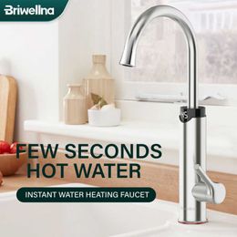 Chauffures d'espace Briwellna Electric Water 220V 2 po IN 1 Faucet de cuisine 360Swivel Cold and Hot Tap Tankless Flowing Home Geyser Y2209