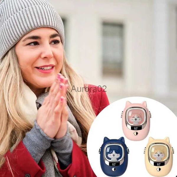 Calentadores de espacio Calentador de manos eléctrico 2 en 1 Calentador de manos portátil USB Banco de energía Mini calentador de manos recargable de dibujos animados lindo para hombres y mujeres YQ231116