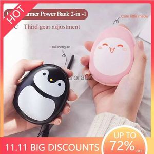 Ruimteverwarmers Elektrische handwarmers Oplaadbaar Opladen Schat 2 in 1 Draagbare handverwarming Baby Winter Mini USB-verwarmer Powerbank Schattig YQ231116