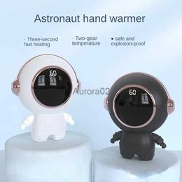 Chauffe-espaces Nouveau chauffe-mains d'astronaute USB chargeant un chauffe-mains portable antidéflagrant de style numérique de dessin animé avec écran d'affichage YQ231116