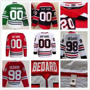 Maillot de hockey Connor Bedard Jonathan Toews Andreas Athanasiou Seth Jones Taylor Raddysh Tyler Johnson Jason Dickinson Hull Rouge Blanc Cousu Maillot Homme