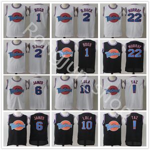 Space Jam Jersey Film Tune Squad Looney Daffy Duck Bill Murray Lola Bugs Bunny TAZ Tweety Michael James Curry Basketball Short Noir Blanc Hommes