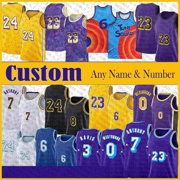 0 Russell 7 Carmelo Westbrook Anthony Custom Mens Basketball Jersey 3 Davis 20 Avery 39 Dwight 9 Kent Bradley Howard Bazemore 6 23 James Throwback Maillots cousus