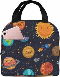 Space Planet Geïsoleerde lunchtas voor kinderen Zonnestelsel Lunchbox Universe Galaxy Koeltas voor jongens Meisjes Schoolreizen Picknick 88R4 #