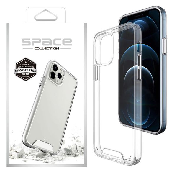 Étuis de protection antichocs spatiaux PC TPU hybride transparent robuste et transparent pour iPhone 13 12 11 Pro XR XS Max 8 Plus SE3 Samsung S22 Ultra S21 FE A13 5G avec emballage de vente au détail