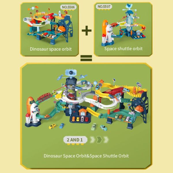 Space navette à thème Track pour enfants Diecasts Cadeaux de vacances Birthday Wheels Hot Wheels Kids Educational Race Toys Set Wroth