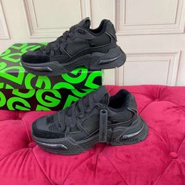 Dolce Gabbana DG D&G Вы Baskets spatiales chaussures décontractées baskets en cuir maille respirant daim semelle en caoutchouc réfléchissant matériau mixte MMKJKKK00001