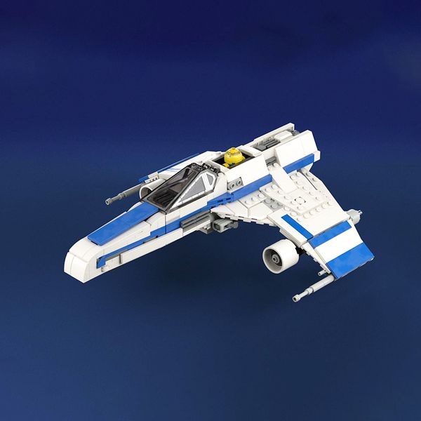 Space War Moc New Republic Combat Fight Fighter Spaceship Building Blocss Interstellar Fighter Model Bricks Toy's Children's Gifts