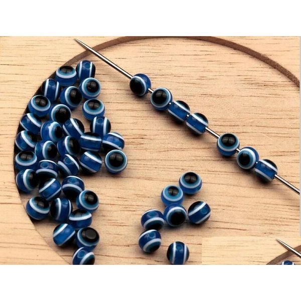 Entretoises 1000 pièces bleu acrylique Kabh mauvais œil boule ronde entretoise perles 4.5 Mm/5 Mm/6 Mm 8 Mm bijoux à bricoler soi-même bijoux résultats de bijoux composant Dhlbt