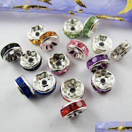 Espaciadores 500 Unids Color Mezclado Cristal Rondelle Ondulado Espaciador Cuenta 8Mm Para Fabricación de Joyas Pulsera Collar Diy Accesorios Entrega Directa Dho0D