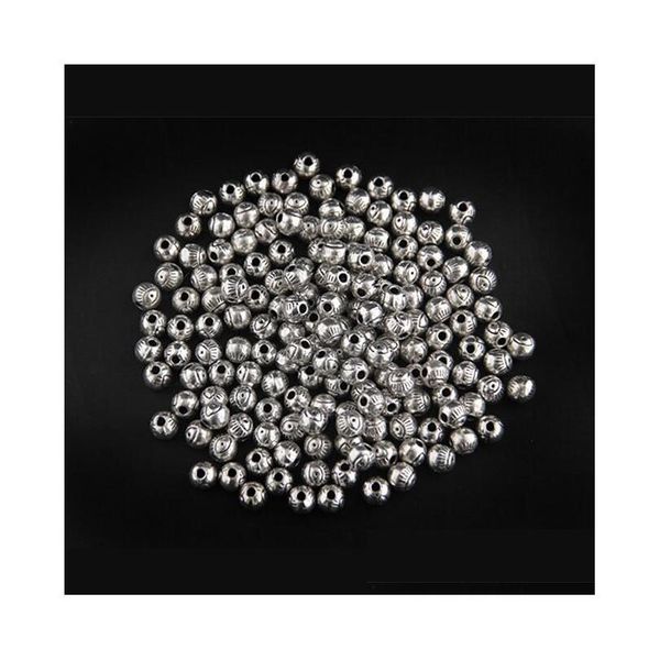 Entretoises 6Mm Yeux Sculptés Petit Alliage Tibétain Sier Perles Rondes Entretoise Vêtements Vêtements Cadeaux Artisanat Accessoires Gsdwz005 Drop Delivery Dhugv