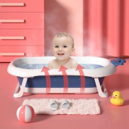 Baignoire de bébé pliante spacieuse grande baignoire de douche nouveau-née avec générateur de vapeur pour sauna adapté pour s'asseoir et couché