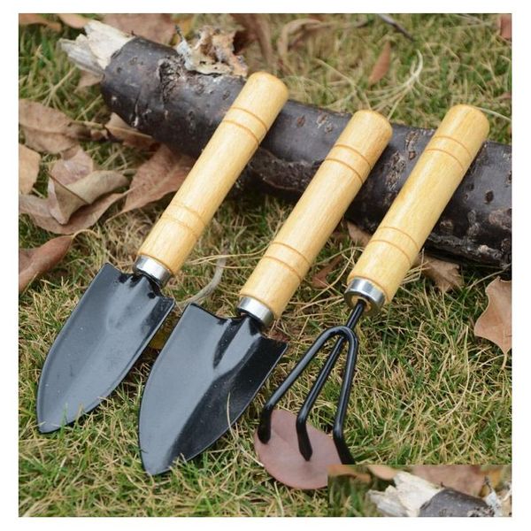 Spade Shovel 3Pcs / Set Nouveaux outils de jardinage créatifs Trois pièces Mini Jardin Petit Râteau Plantes en pot Fleurs Drop Livraison Accueil Ot3Td