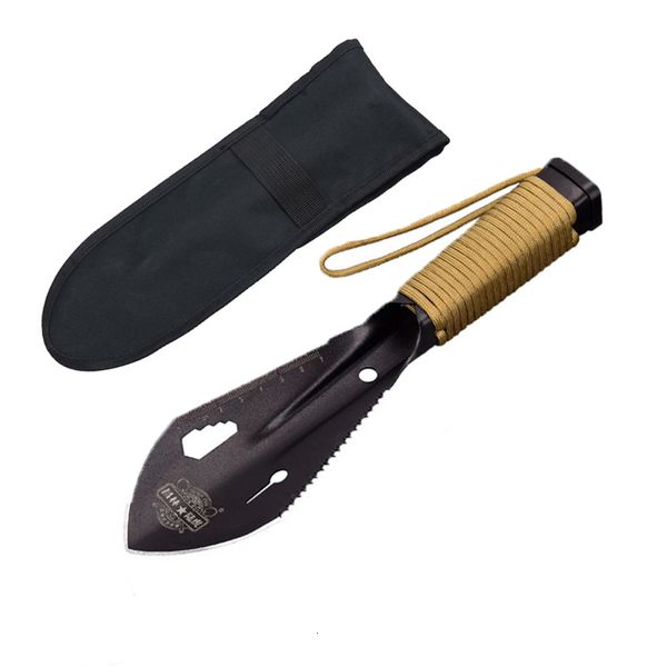 Pala a vanga Pala da giardino multifunzionale Chiave a brugola a dente di sega Cazzuola da scavo Coltello da giardino Bonsai Spade Tool Sopravvivenza Pala militare 230714