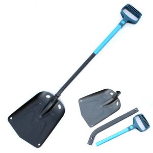 Pelle à neige pliante portable avec poignée en aluminium extensible Déglaçage d'urgence rétractable pour voiture camping en plein air 231215