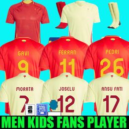 24 25 Soccer Jersey Morata Ferran Asensio 2024 Euro Cup Spanish National Team Football Shirt 2025 Men Kids Kit Retour à la maison Camisetas Espana Rodri Olmo