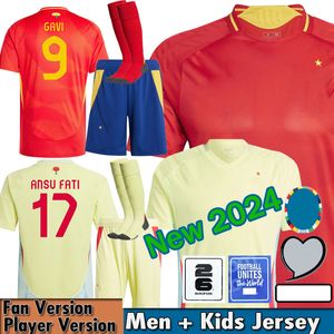 Espagne 24 25 Jersey de football Morata Ferran Asensio 2024 Coupe d'Europe Maillot de football de l'équipe nationale espagnole 2025 Hommes Kit Kit Set Home Away Camisetas Espana Rodri Olmo