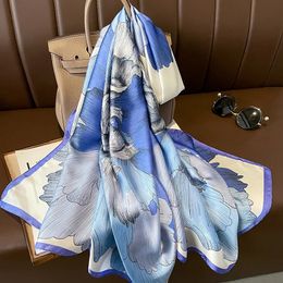 Espagne Luxury Shek Scarf Brand Designer ombre Big Petal Floral Châles Pashmina Lady Wraps Scharpes Foulard Muslim Hijab Sjaal 240429