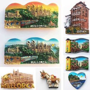 Spain Mallorca Fridge Magnets Majorca Palma Castle Cuenca Ronda Tourism Memorial Decor Crafts Magnetic Refrigerator Sticker Gift L230621