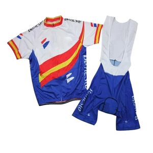 Spanje Mannen Wielertrui Set Retro Korte Mouw Fietskleding Kleding Bib Shorts Wegrijden Sets Mtb Ropa Ciclismo 240113
