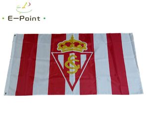 España Real Sporting de Gijon 35ft 90cmx150cm Banner de bandera de poliéster Netal Decoración Flying Home Garden Flag Festive GIF4952790