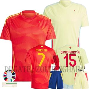 Voetbalshirt Spanje Euro Cup 2024 Camisetas Kindertenue Spaans Nationaal Team Thuis Uit Speler Versie Espana Voetbalshirt MORATA FERRAN ASENSIO ANSU FATI RODRI