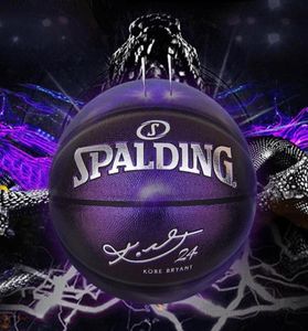 Balón de baloncesto Spalding 24K Black Mamba Edición conmemorativa Balones Merch PU serpentina resistente al desgaste tamaño 7 Perla púrpura2303925