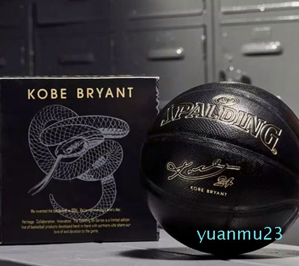 Ballon de basket-ball Spalding Black Mamba Merch, édition commémorative, serpentine résistante à l'usure en PU