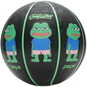 Spalding JRS x Sad Frog Pepe Co Ballon de basket-ball de marque No.7 Coffret cadeau pour petit ami Camouflage 24K Noir Vert Mamba Édition commémorative Jeu PU Intérieur Extérieur