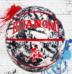 SPALDING personnalité Kuangmi Street Graffiti rouge noir ballon de basket taille 7 Cool résistant à l'usure PU Game7939159