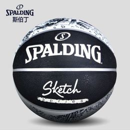 Serie de bosquejo de baloncesto de goma Spalding Outdoor No.7 Blue Ball 83-534y/84-447y